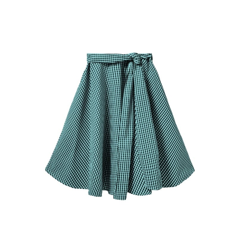 Basic Hollow Out Flared Midi Skirt